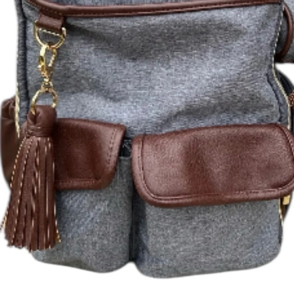 ITZY RITZY Heather Grey Boss Backpack Diaper Bag